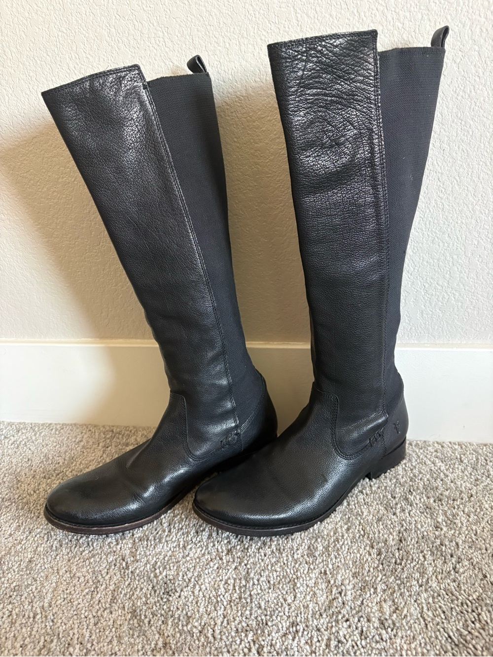 Frye Molly Black Leather Riding Boots size 8 - Picture 3 of 10